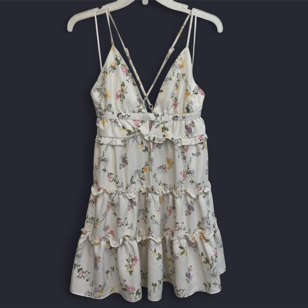 Floral Ruffle Dress with Spaghetti Straps